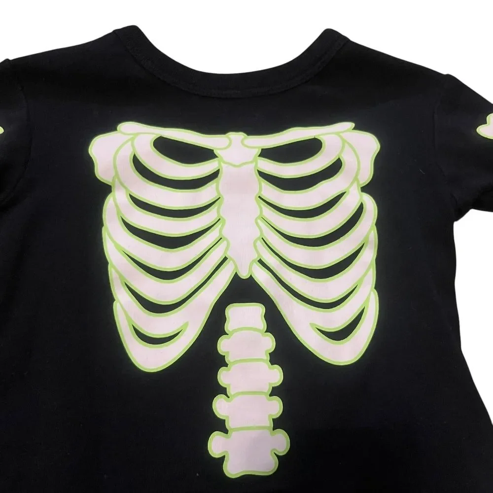 Baby Gap Skeleton Pajamas Glow In The Dark‎ Halloween Set 12-18M